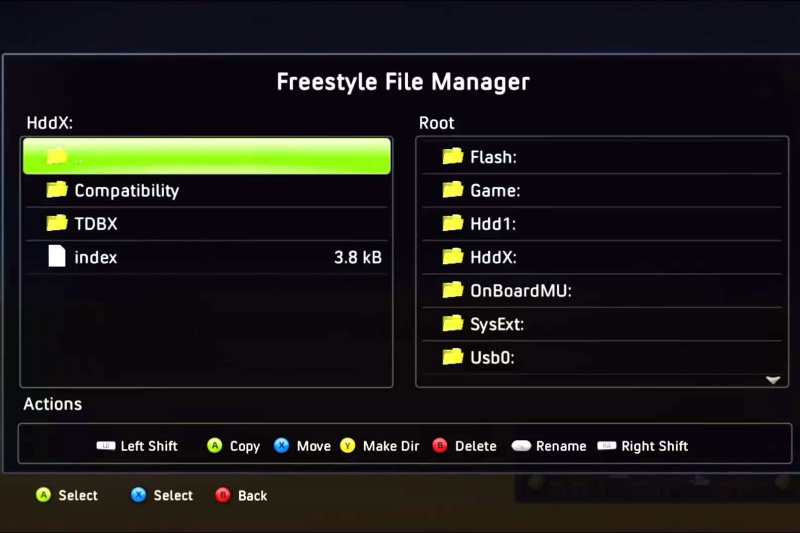 Окно проводника Xbox 360 с Freeboot