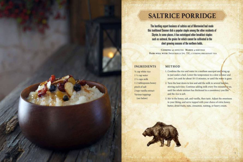 Страницы из книги рецептов по The Elder Scrolls 