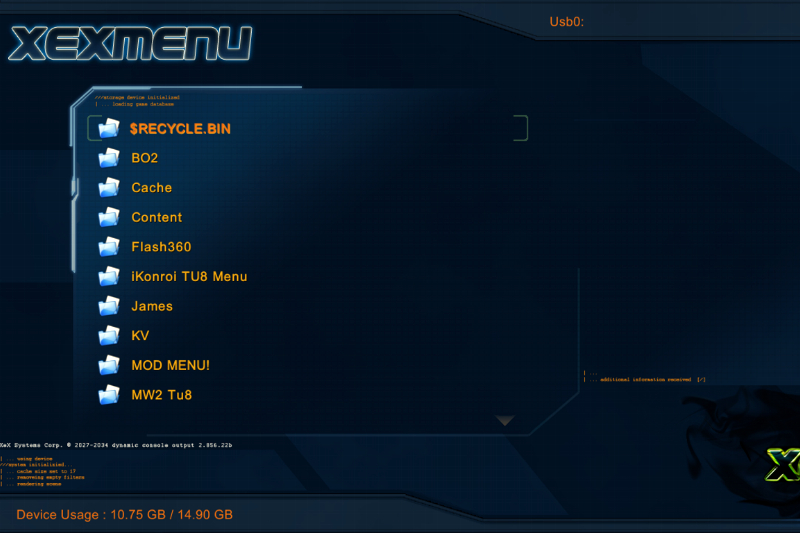Окно программы XeXMenu