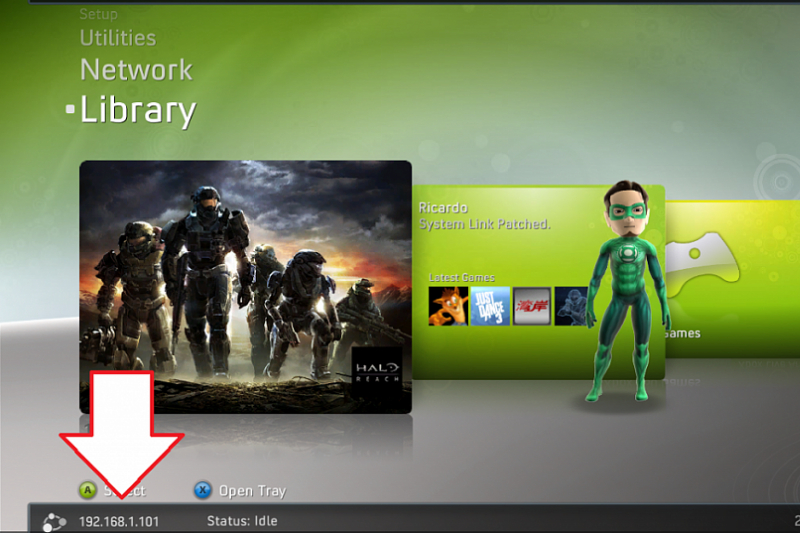 IP-адрес Xbox 360 с Freeboot
